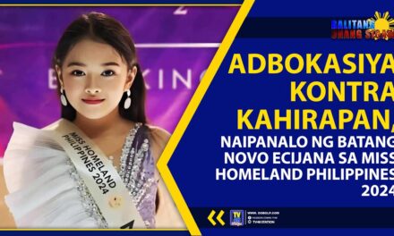 ADBOKASIYA KONTRA KAHIRAPAN, NAIPANALO NG BATANG NOVO ECIJANA SA MISS HOMELAND PHILIPPINES 2024
