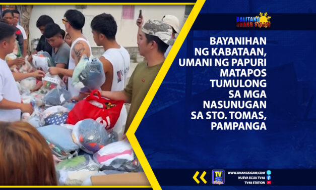 BAYANIHAN NG KABATAAN, UMANI NG PAPURI MATAPOS TUMULONG SA MGA NASUNUGAN SA STO. TOMAS, PAMPANGA