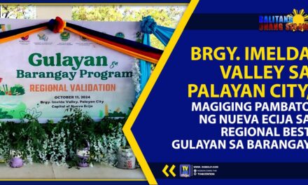 BRGY. IMELDA VALLEY SA PALAYAN CITY, MAGIGING PAMBATO NG NUEVA ECIJA SA REGIONAL BEST GULAYAN SA BARANGAY