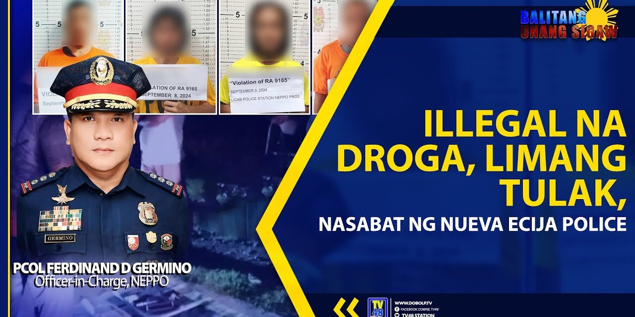 ILLEGAL NA DROGA, LIMANG TULAK, NASABAT NG NUEVA ECIJA POLICE