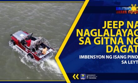 JEEP NA NAGLALAYAG SA GITNA NG DAGAT, IMBENSYON NG ISANG PINOY SA LEYTE