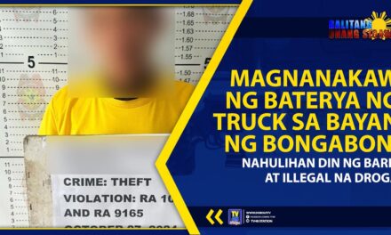 MAGNANAKAW NG BATERYA NG TRUCK SA BAYAN NG BONGABON, NAHULIHAN DIN NG BARIL AT ILLEGAL NA DROGA