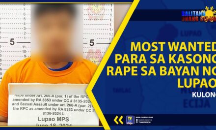 MOST WANTED PARA SA KASONG RAPE SA BAYAN NG LUPAO, KULONG