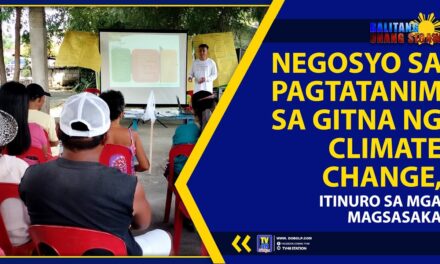 NEGOSYO SA PAGTATANIM SA GITNA NG CLIMATE CHANGE, ITINURO SA MGA MAGSASAKA
