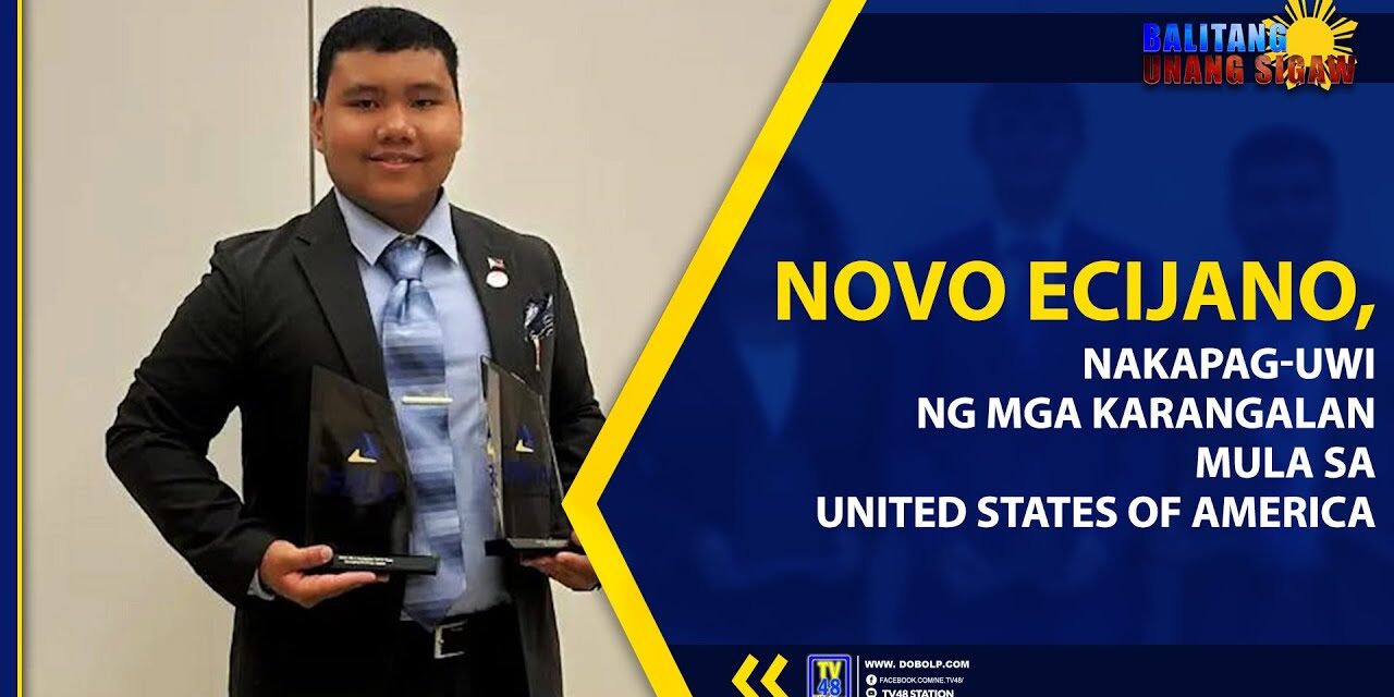 NOVO ECIJANO, NAKAPAG-UWI NG MGA KARANGALAN MULA SA UNITED STATES OF AMERICA