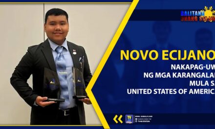 NOVO ECIJANO, NAKAPAG-UWI NG MGA KARANGALAN MULA SA UNITED STATES OF AMERICA