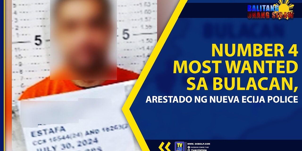 NUMBER 4 MOST WANTED SA BULACAN, ARESTADO NG NUEVA ECIJA POLICE