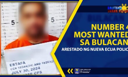 NUMBER 4 MOST WANTED SA BULACAN, ARESTADO NG NUEVA ECIJA POLICE