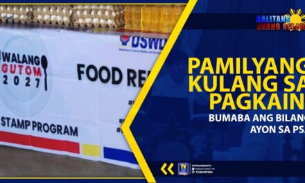 PAMILYANG KULANG SA PAGKAIN, BUMABA ANG BILANG AYON SA PSA