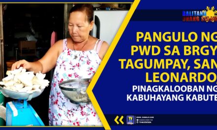 PANGULO NG PWD SA BRGY. TAGUMPAY SAN LEONARDO, PINAGKALOOBAN NG KABUHAYANG KABUTE