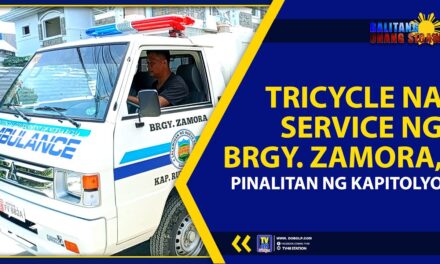 TRICYCLE NA SERVICE NG BRGY. ZAMORA, PINALITAN NG KAPITOLYO
