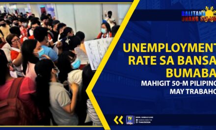UNEMPLOYMENT RATE SA BANSA, BUMABA; MAHIGIT 50-M PILIPINO, MAY TRABAHO!