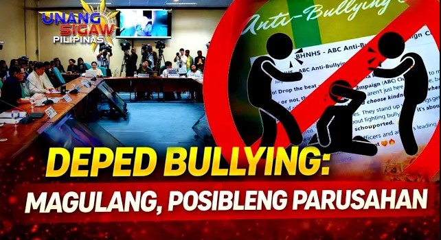 DEPED, BINATIKOS SA MATAAS NA BULLYING; MAGULANG, POSIBLENG PARUSAHAN