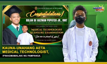 KAUNA-UNAHANG AETA MEDICAL TECHNOLOGIST, IPINAGMAMALAKI NG PAMPANGA