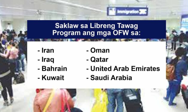 LIBRENG TAWAG PROGRAM, SAGOT NG GOBYERNO SA PANGANGAILANGAN NG OFWS SA MIDDLE EAST