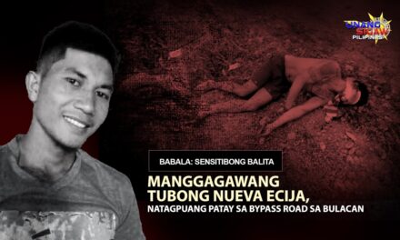 MANGGAGAWANG TUBONG NUEVA ECIJA, NATAGPUANG PATAY SA BYPASS ROAD SA BULACAN