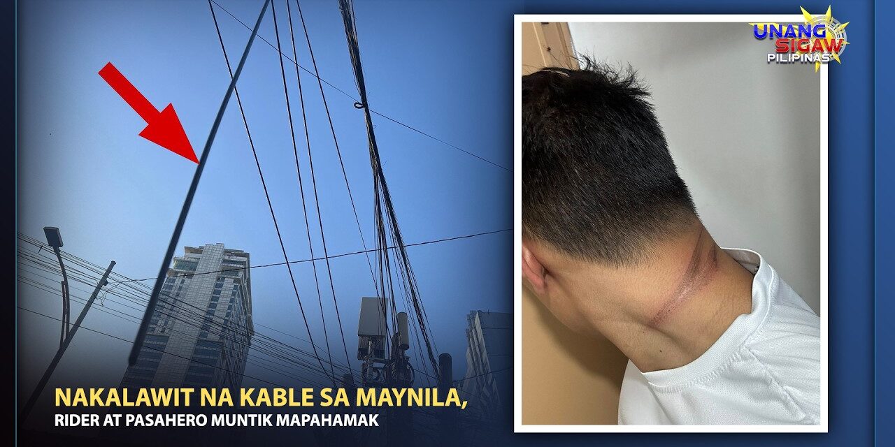 NAKALAWIT NA KABLE, MUNTIK IKAMATAY NG RIDER AT PASAHERO SA MAYNILA