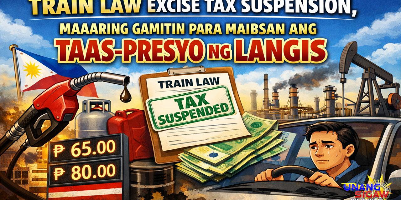 TRAIN LAW EXCISE TAX SUSPENSION, MAAARING GAMITIN PARA MAIBSAN ANG TAAS-PRESYO NG LANGIS