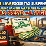 TRAIN LAW EXCISE TAX SUSPENSION, MAAARING GAMITIN PARA MAIBSAN ANG TAAS-PRESYO NG LANGIS