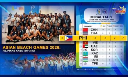 ASIAN BEACH GAMES 2026: PILIPINAS NASA TOP 3 NA