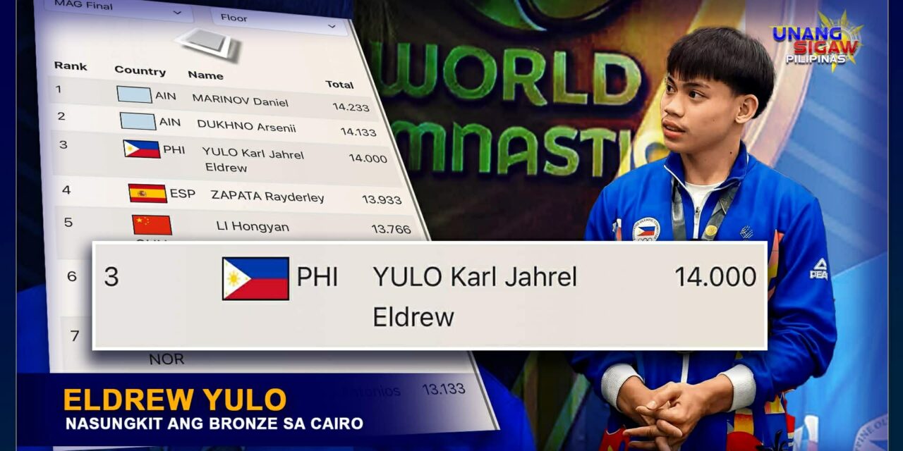 ELDREW YULO NASUNGKIT ANG BRONZE SA CAIRO