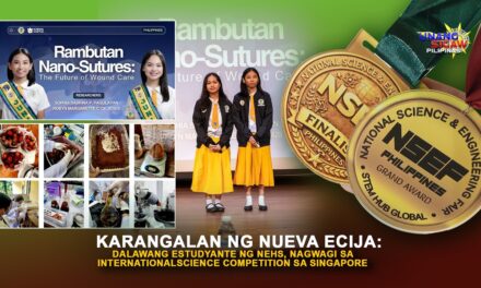 KARANGALAN NG NUEVA ECIJA: DALAWANG ESTUDYANTE NG NEHS, NAGWAGI SA INTERNATIONAL SCIENCE COMPETITION SA SINGAPORE