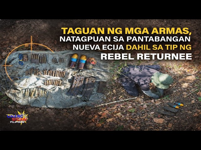 TAGUAN NG MGA ARMAS, NATAGPUAN SA PANTABANGAN NUEVA ECIJA DAHIL SA TIP NG REBEL RETURNEE