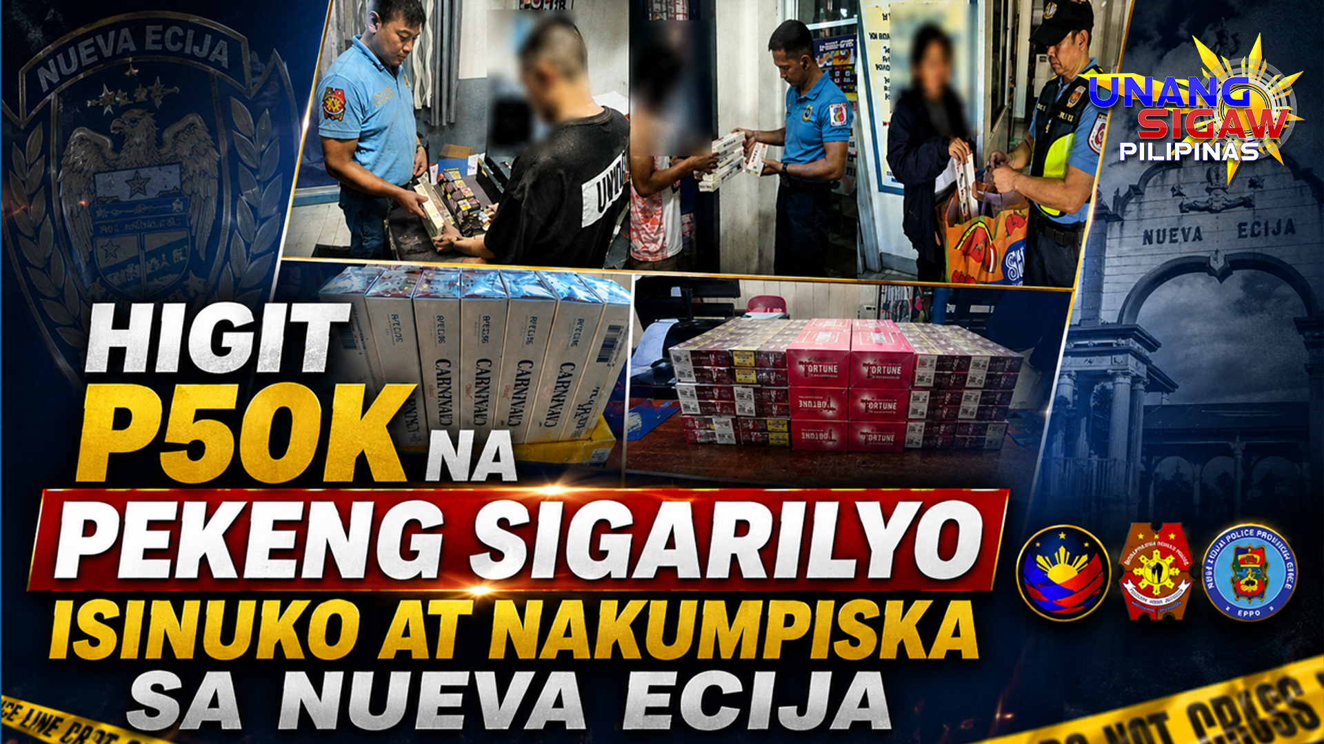 HIGIT P50K NA PEKENG SIGARILYO ISINUKO AT NAKUMPISKA SA NUEVA ECIJA