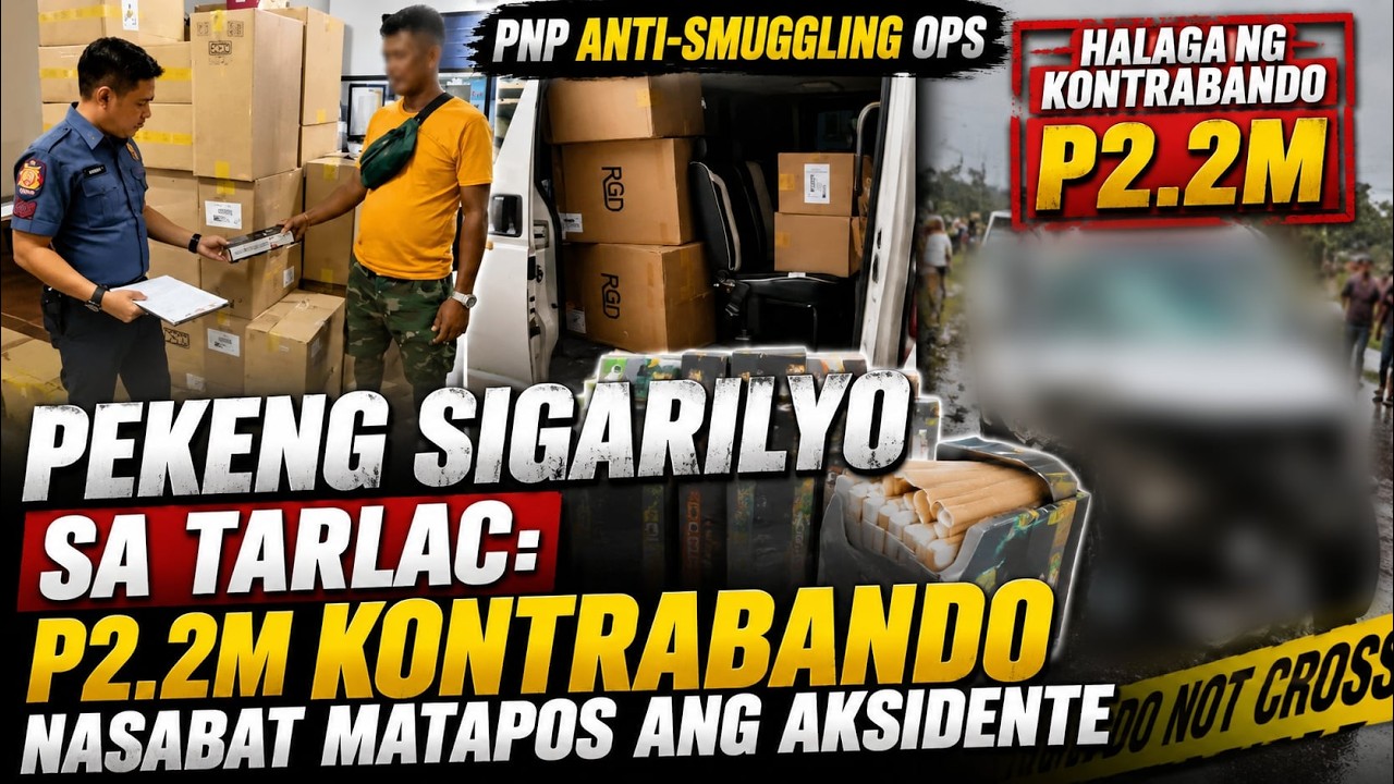 PHP2.2 MILYONG PEKENG SIGARILYO NASABAT SA TARLAC MATAPOS MAHULI SA AKSIDENTE SA KALSADA