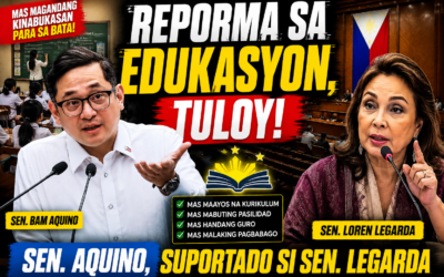 REPORMA SA EDUKASYON, TULOY; SEN. AQUINO, SUPORTADO SI SEN LEGARDA