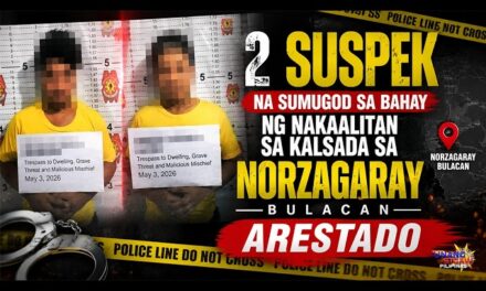 2 SUSPEK NA SUMUGOD SA BAHAY NG NAKAALITAN SA KALSADA SA NORZAGARAY BULACAN, ARESTADO
