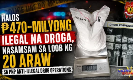 HALOS P70-MILYONG ILEGAL NA DROGA, NASAMSAM SA LOOB NG 20 ARAW SA PNP ANTI-ILLEGAL DRUG OPERATIONS