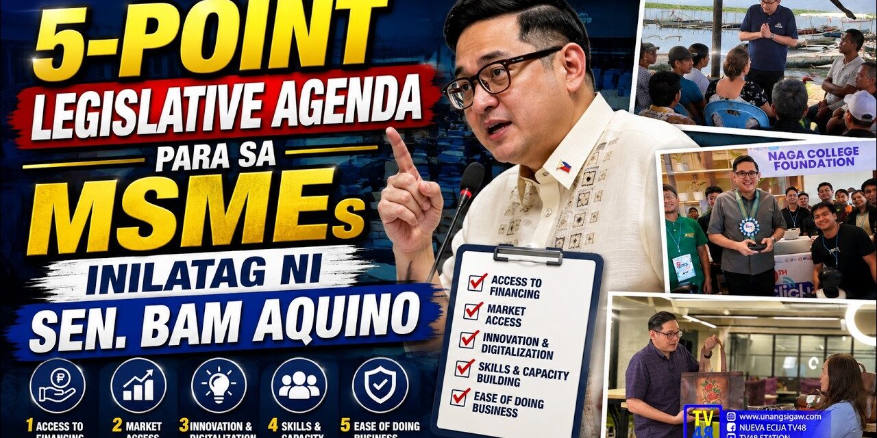 5-POINT LEGISLATIVE AGENDA PARA SA MSMEs, INILATAG NI SEN. BAM AQUINO