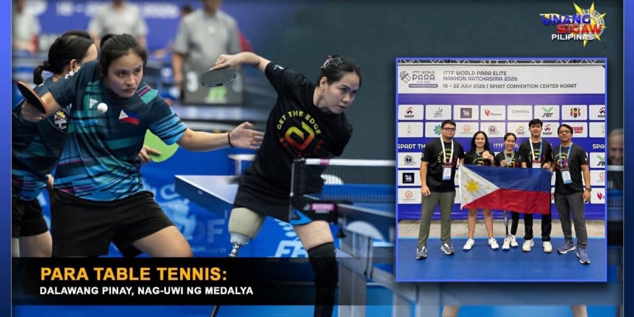 PARA TABLE TENNIS: DALAWANG PINAY, NAG-UWI NG MEDALYA